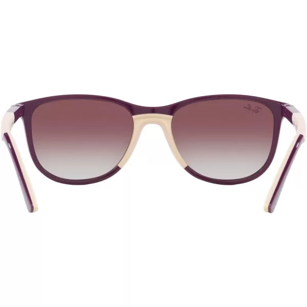 RayBan Boys Rj9077s Square SunglassesPurple on Rubber BeigeGrey Gradient Violet