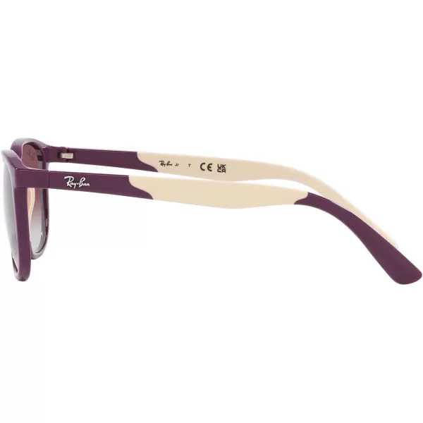 RayBan Boys Rj9077s Square SunglassesPurple on Rubber BeigeGrey Gradient Violet