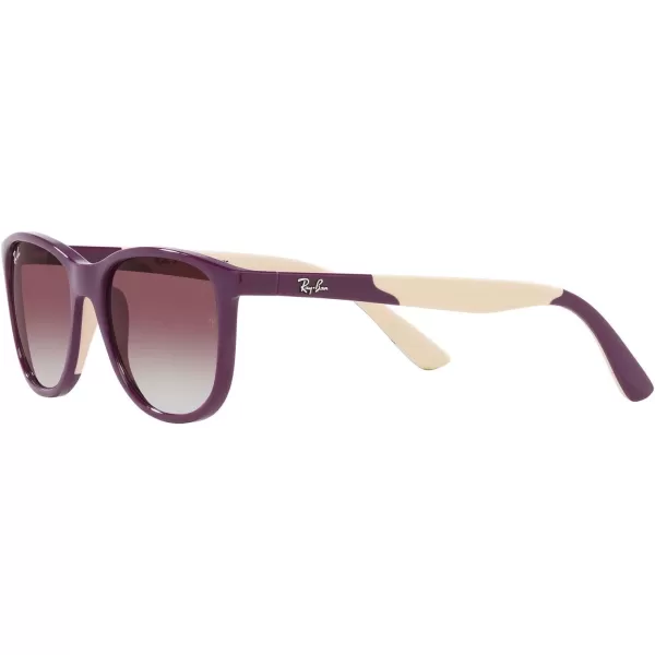 RayBan Boys Rj9077s Square SunglassesPurple on Rubber BeigeGrey Gradient Violet