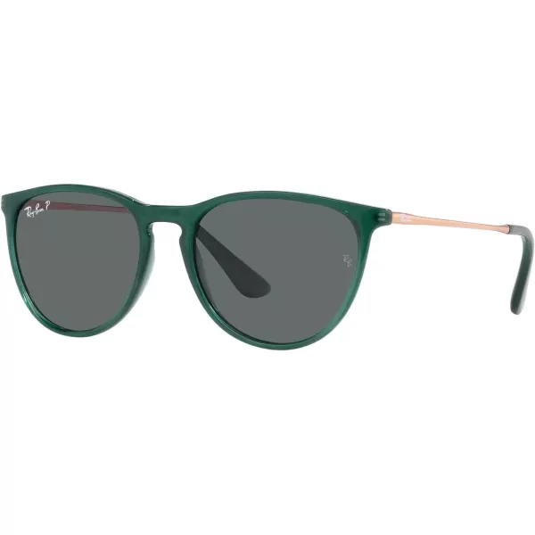 RayBan Junior Kids RJ9060s Erika Round SunglassesOpal GreenDark Grey Polarized