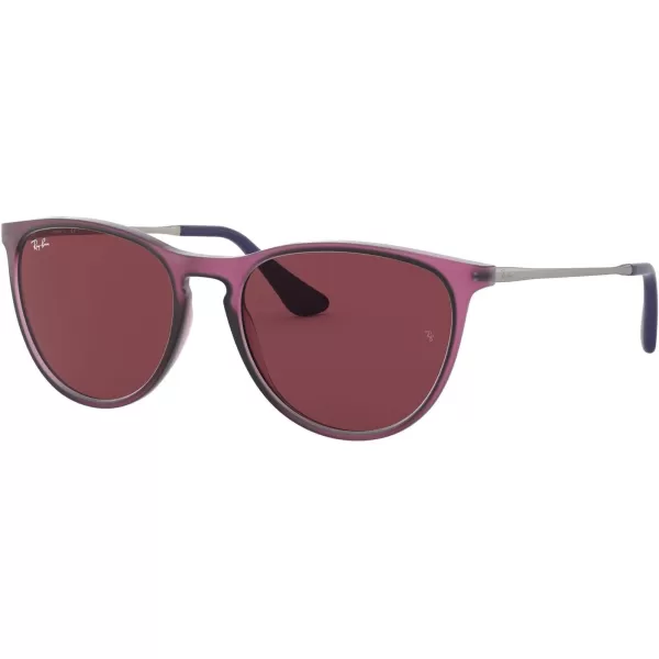 RayBan Junior Kids RJ9060s Erika Round SunglassesRubber Transparent FuchsiaDark Violet