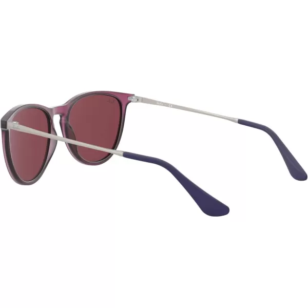 RayBan Junior Kids RJ9060s Erika Round SunglassesRubber Transparent FuchsiaDark Violet