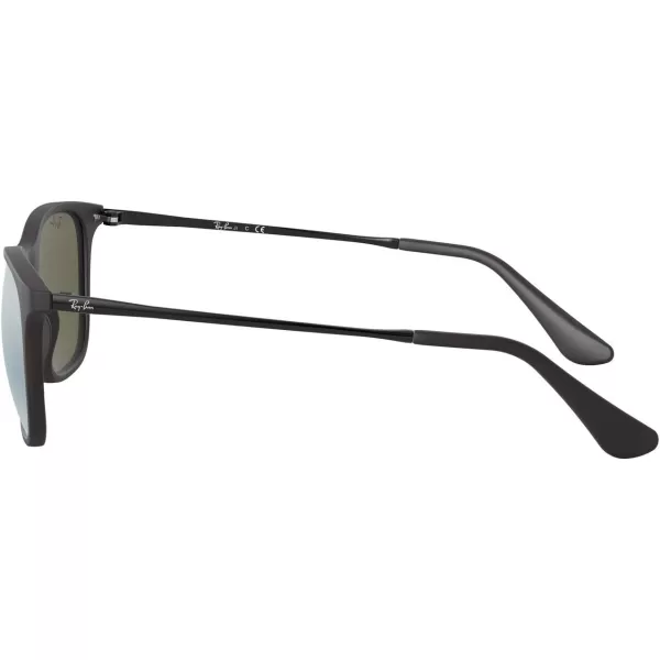 RayBan Junior Kids RJ9061sf Asian Fit Rectangular SunglassesRubber BlackGrey Flash