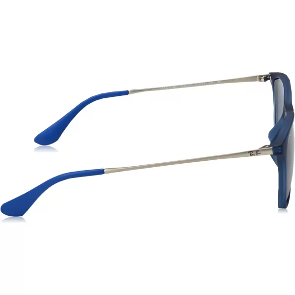 RayBan Junior Kids RJ9061sf Asian Fit Rectangular SunglassesRubber Transparent BlueDark Blue
