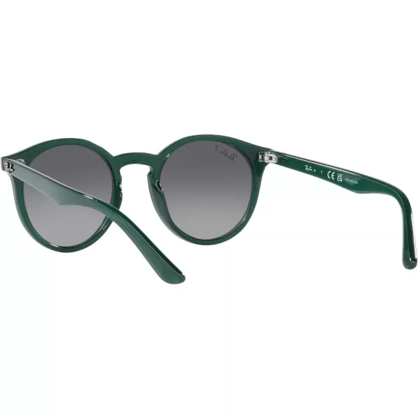 RayBan Junior Kids RJ9064s Round SunglassesOpal GreenGrey Gradient Polarized