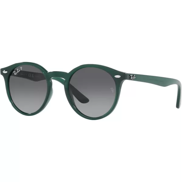 RayBan Junior Kids RJ9064s Round SunglassesOpal GreenGrey Gradient Polarized