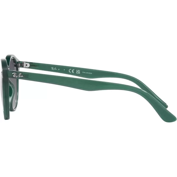 RayBan Junior Kids RJ9064s Round SunglassesOpal GreenGrey Gradient Polarized