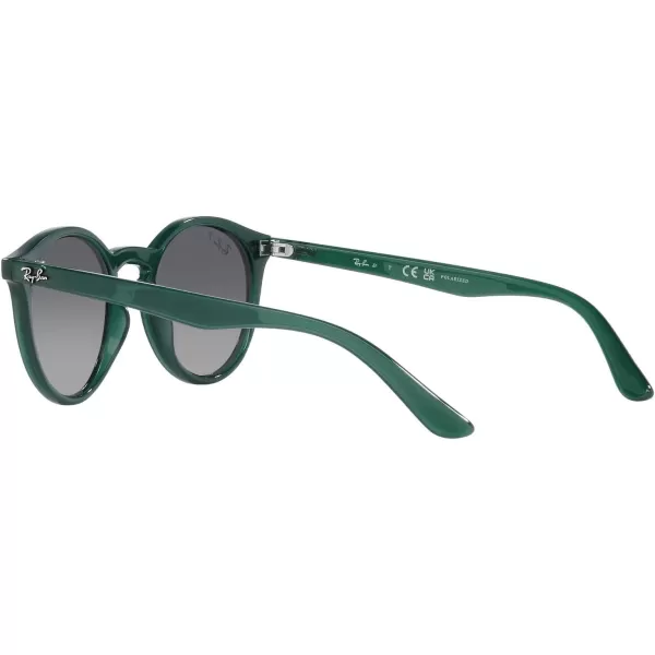 RayBan Junior Kids RJ9064s Round SunglassesOpal GreenGrey Gradient Polarized