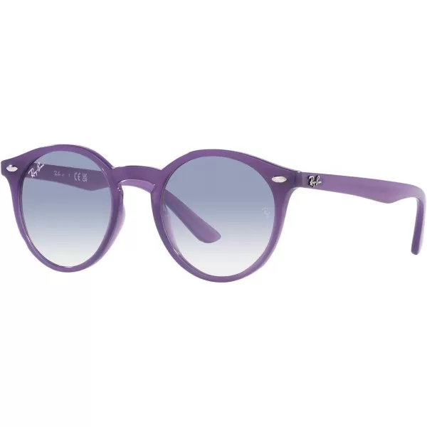 RayBan Junior Kids RJ9064s Round SunglassesOpal VioletClear Gradient Light Blue