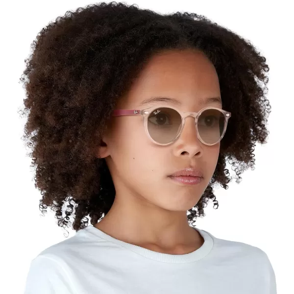 RayBan Junior Kids RJ9064s Round SunglassesTransparent BrownBrown Gradient