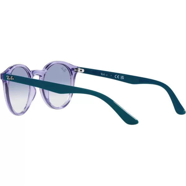 RayBan Junior Kids RJ9064s Round SunglassesTransparent VioletClear Light Blue Gradient