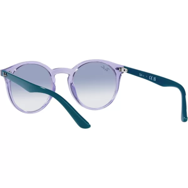 RayBan Junior Kids RJ9064s Round SunglassesTransparent VioletClear Light Blue Gradient