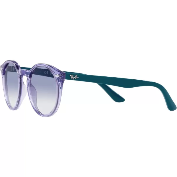 RayBan Junior Kids RJ9064s Round SunglassesTransparent VioletClear Light Blue Gradient