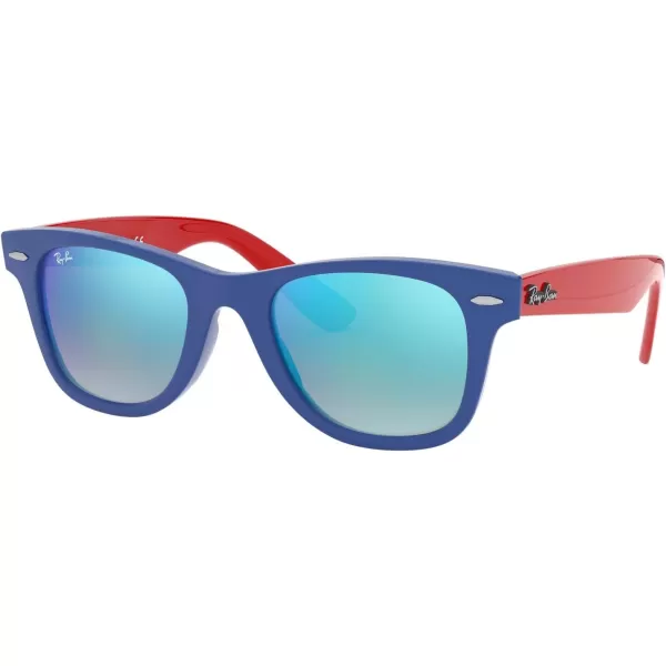 RayBan Junior Kids RJ9066s Wayfarer Square SunglassesBlueBrown Gradient Mirrored Blue