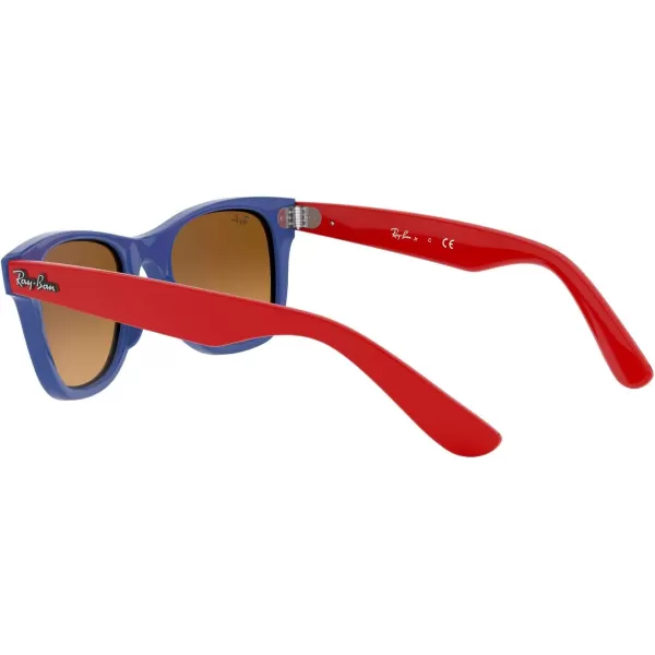 RayBan Junior Kids RJ9066s Wayfarer Square SunglassesBlueBrown Gradient Mirrored Blue