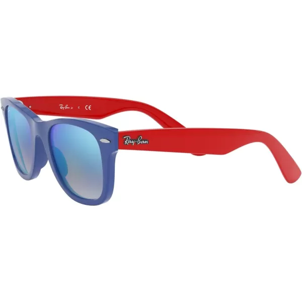 RayBan Junior Kids RJ9066s Wayfarer Square SunglassesBlueBrown Gradient Mirrored Blue