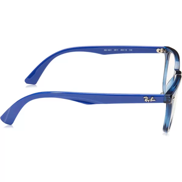 RayBan Junior Kids RY1601 Square Prescription Eyeglass FramesTransparent BlueDemo Lens