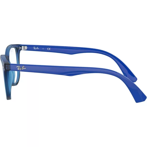 RayBan Junior Kids RY1601 Square Prescription Eyeglass FramesTransparent BlueDemo Lens