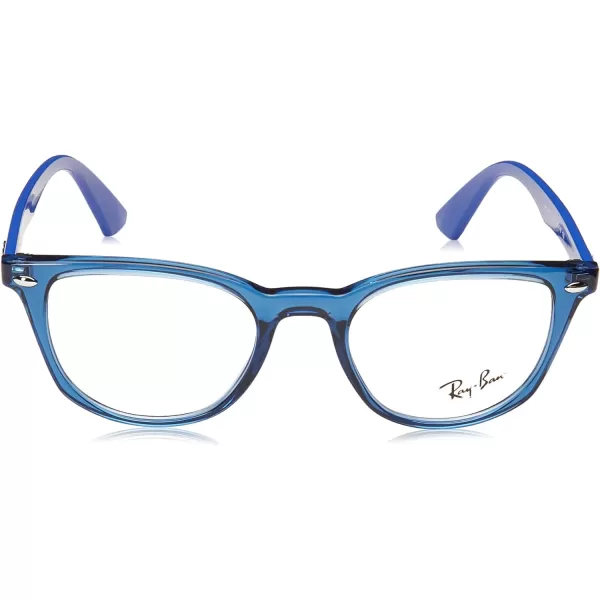 RayBan Junior Kids RY1601 Square Prescription Eyeglass FramesTransparent BlueDemo Lens