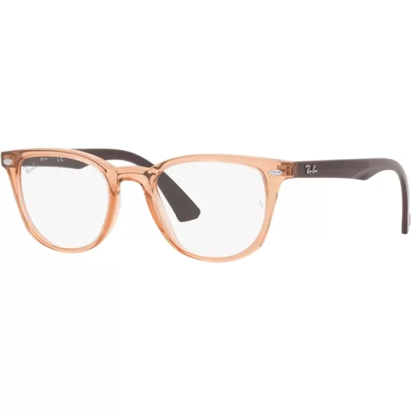 RayBan Junior Kids RY1601 Square Prescription Eyeglass FramesTransparent BrownDemo Lens