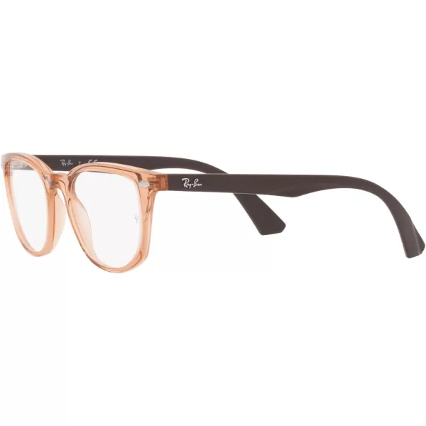 RayBan Junior Kids RY1601 Square Prescription Eyeglass FramesTransparent BrownDemo Lens