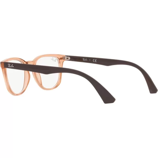 RayBan Junior Kids RY1601 Square Prescription Eyeglass FramesTransparent BrownDemo Lens