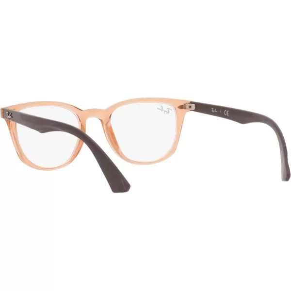 RayBan Junior Kids RY1601 Square Prescription Eyeglass FramesTransparent BrownDemo Lens