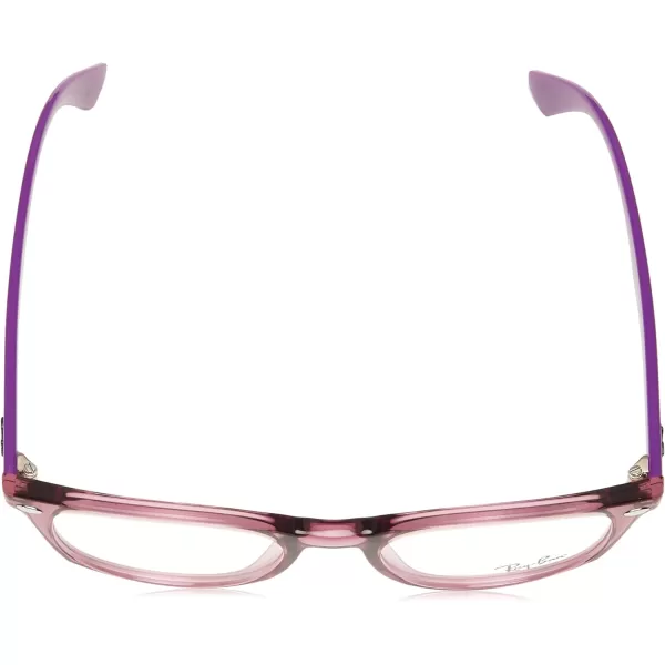 RayBan Junior Kids RY1601 Square Prescription Eyeglass FramesTransparent FuchsiaDemo Lens