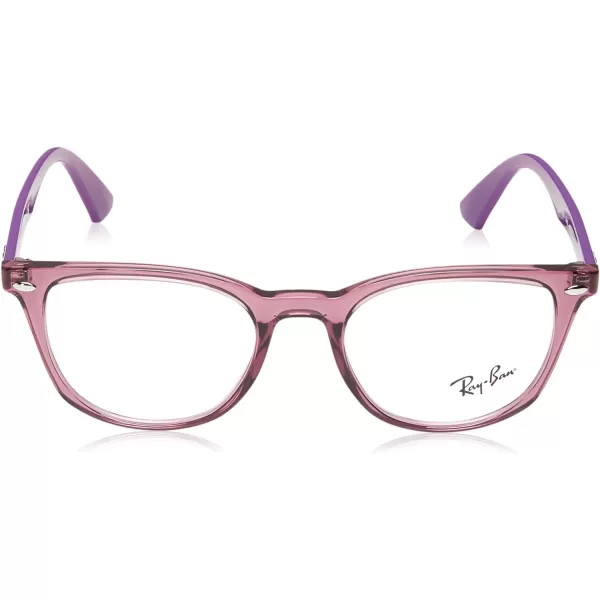 RayBan Junior Kids RY1601 Square Prescription Eyeglass FramesTransparent FuchsiaDemo Lens