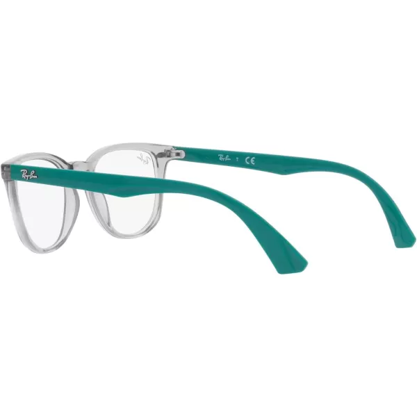 RayBan Junior Kids RY1601 Square Prescription Eyeglass FramesTransparent GreyDemo Lens