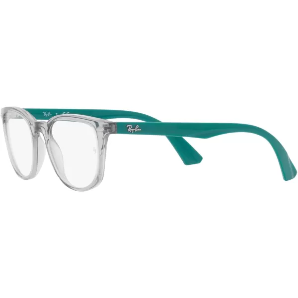 RayBan Junior Kids RY1601 Square Prescription Eyeglass FramesTransparent GreyDemo Lens