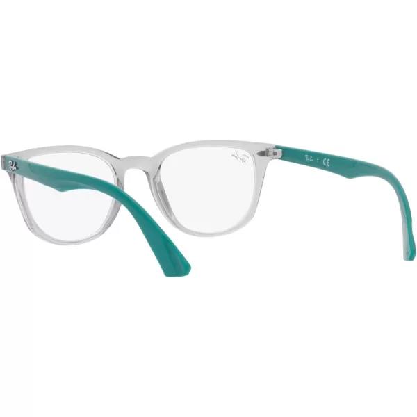 RayBan Junior Kids RY1601 Square Prescription Eyeglass FramesTransparent GreyDemo Lens