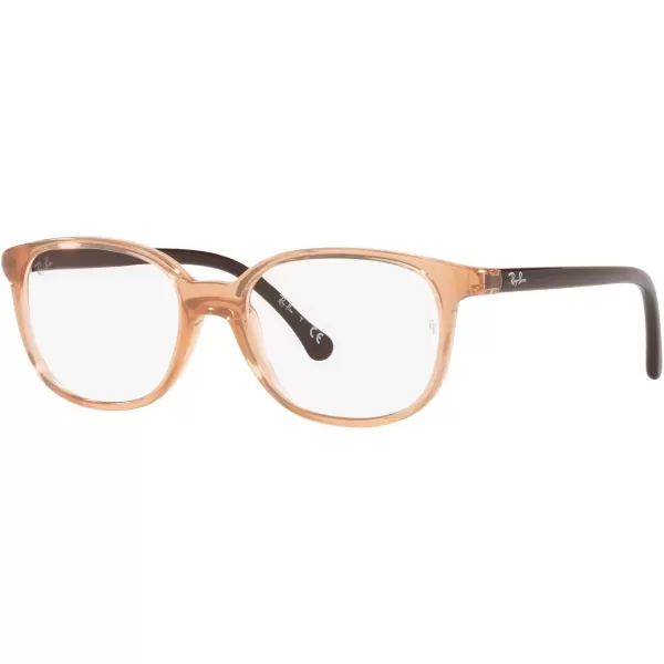 RayBan Junior Kids RY1900 Square Prescription Eyeglass FramesTransparent BrownDemo Lens