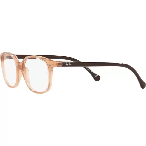 RayBan Junior Kids RY1900 Square Prescription Eyeglass FramesTransparent BrownDemo Lens