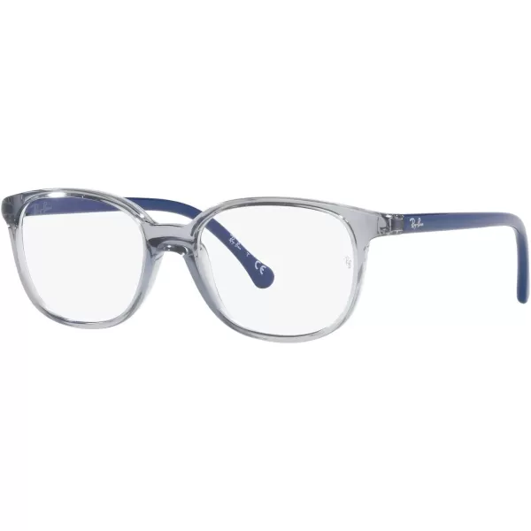 RayBan Junior Kids RY1900 Square Prescription Eyeglass FramesTransparent Grey on BlueDemo Lens