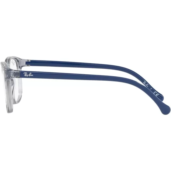 RayBan Junior Kids RY1900 Square Prescription Eyeglass FramesTransparent Grey on BlueDemo Lens