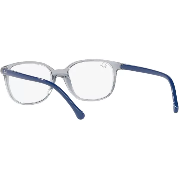 RayBan Junior Kids RY1900 Square Prescription Eyeglass FramesTransparent Grey on BlueDemo Lens