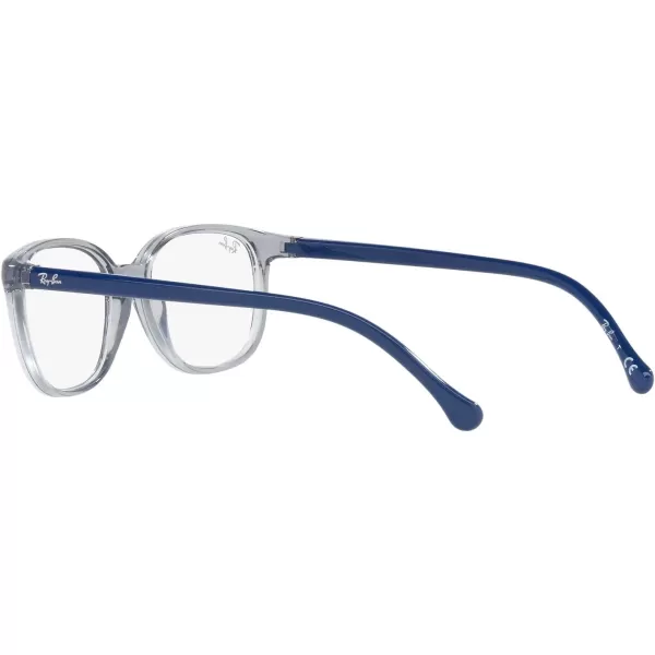 RayBan Junior Kids RY1900 Square Prescription Eyeglass FramesTransparent Grey on BlueDemo Lens