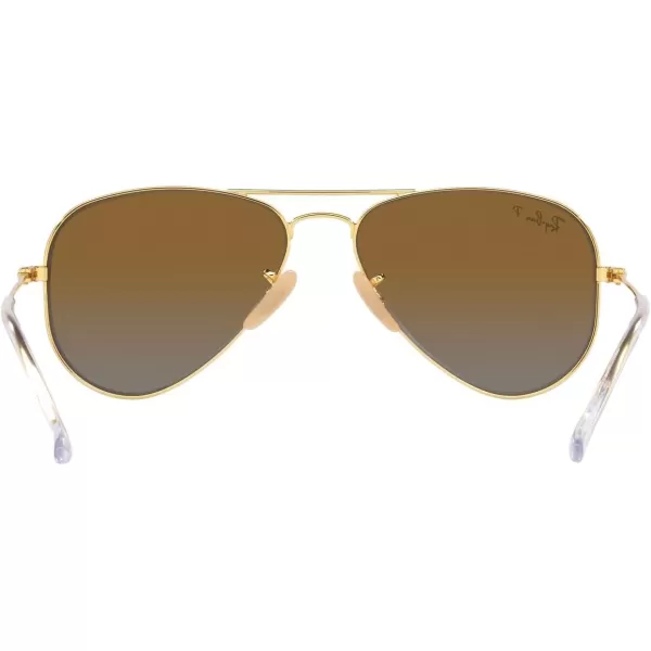 RayBan Junior Kids Rj9506s Metal Aviator SunglassesGoldBrown Gradient Polarized