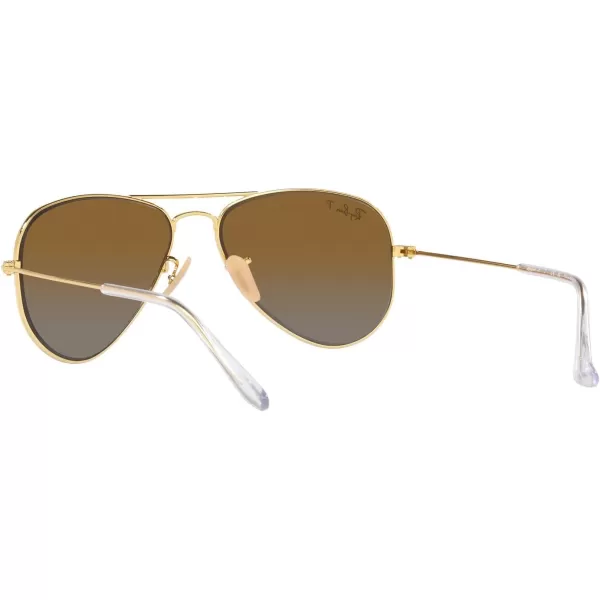 RayBan Junior Kids Rj9506s Metal Aviator SunglassesGoldBrown Gradient Polarized