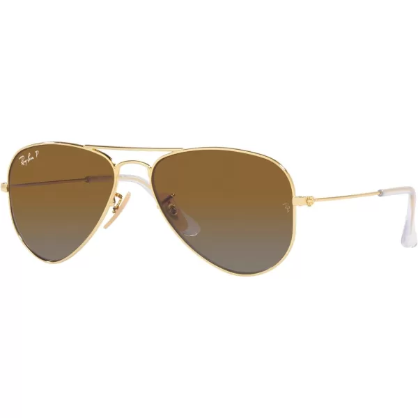 RayBan Junior Kids Rj9506s Metal Aviator SunglassesGoldBrown Gradient Polarized