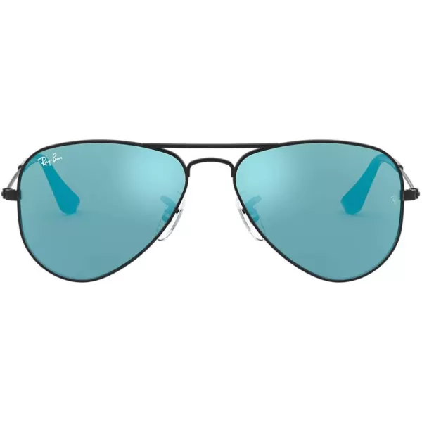 RayBan Junior Kids Rj9506s Metal Aviator SunglassesMatte BlackBlue Flash