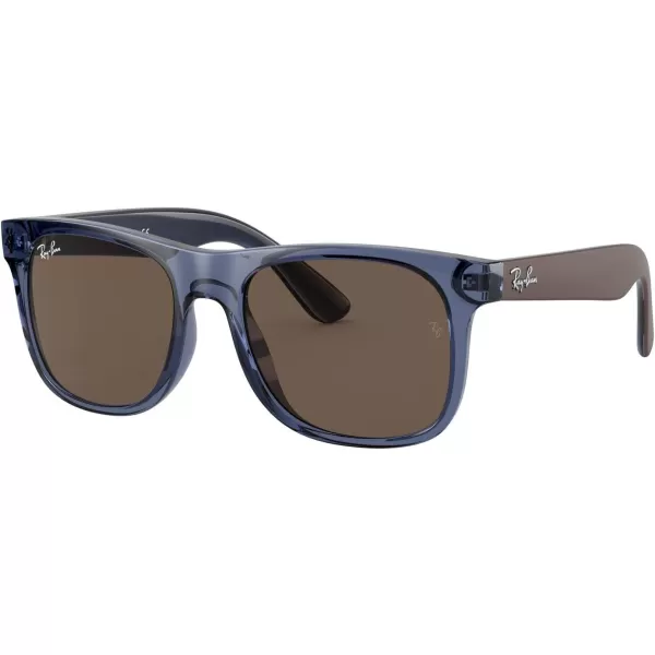 RayBan Junior RJ9069S Justin Square Sunglasses Transparent BlueDark Brown 48 mmRayBan Junior RJ9069S Justin Square Sunglasses Transparent BlueDark Brown 48 mm