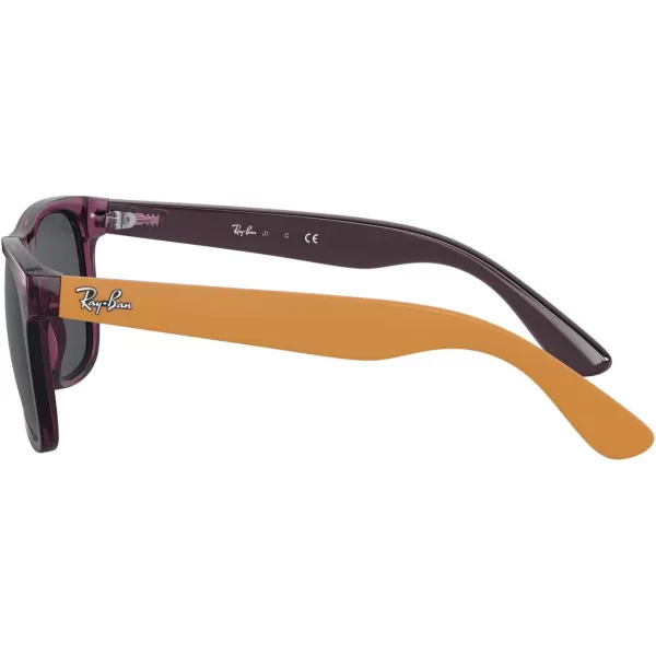 RayBan Junior RJ9069S Justin Square Sunglasses Transparent VioletDark Grey 48 mmRayBan Junior RJ9069S Justin Square Sunglasses Transparent VioletDark Grey 48 mm