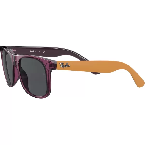 RayBan Junior RJ9069S Justin Square Sunglasses Transparent VioletDark Grey 48 mmRayBan Junior RJ9069S Justin Square Sunglasses Transparent VioletDark Grey 48 mm