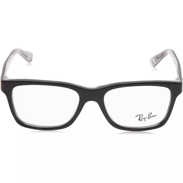 RayBan Junior RY1536 Square Prescription Eyeglass Frames Black On Texture Grey BlackDemo Lens 48 mmRayBan Junior RY1536 Square Prescription Eyeglass Frames Black On Texture Grey BlackDemo Lens 48 mm