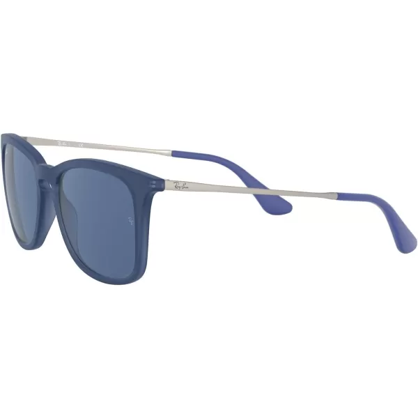 RayBan Junior Rj9063s Square Sunglasses Rubber Transparent BlueDark Blue 48 mmRayBan Junior Rj9063s Square Sunglasses Rubber Transparent BlueDark Blue 48 mm