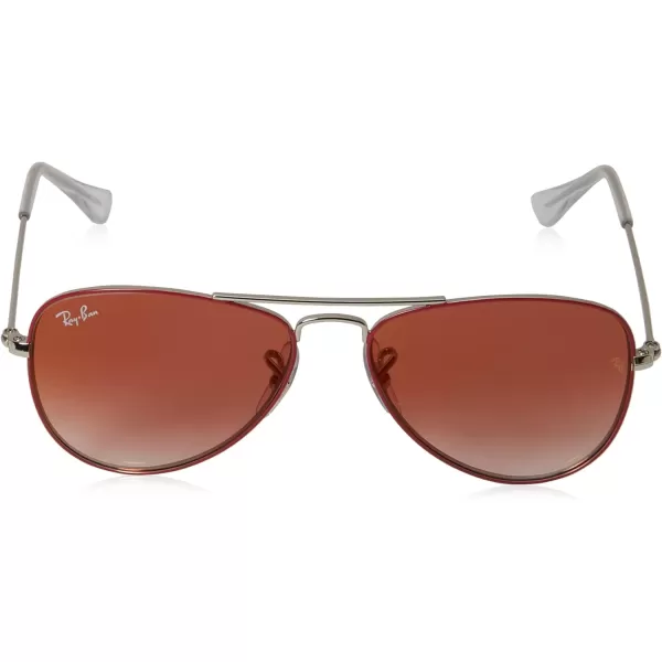 RayBan Junior Rj9506S Metal Aviator Sunglasses Red on SilverClear Gradient Red Mirror 50 mmRayBan Junior Rj9506S Metal Aviator Sunglasses Red on SilverClear Gradient Red Mirror 50 mm