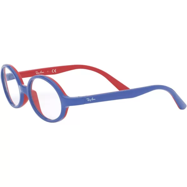 RayBan Junior Ry1545 Oval Prescription Eyeglass Frames Blue on Rubber RedDemo Lens 42 mmRayBan Junior Ry1545 Oval Prescription Eyeglass Frames Blue on Rubber RedDemo Lens 42 mm