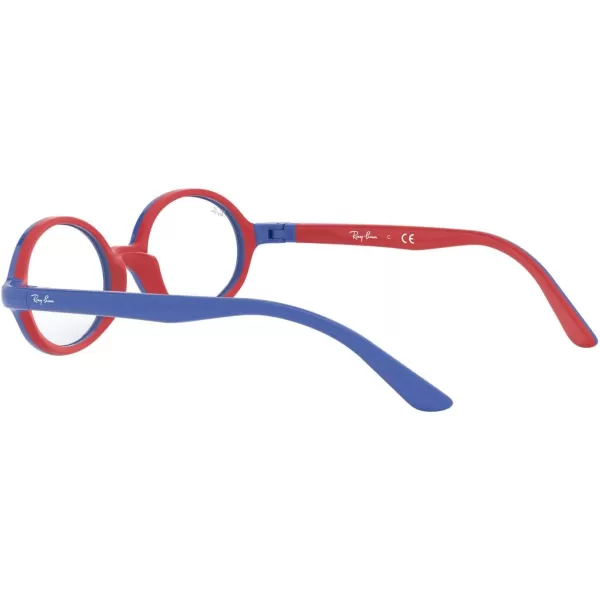 RayBan Junior Ry1545 Oval Prescription Eyeglass Frames Blue on Rubber RedDemo Lens 42 mmRayBan Junior Ry1545 Oval Prescription Eyeglass Frames Blue on Rubber RedDemo Lens 42 mm